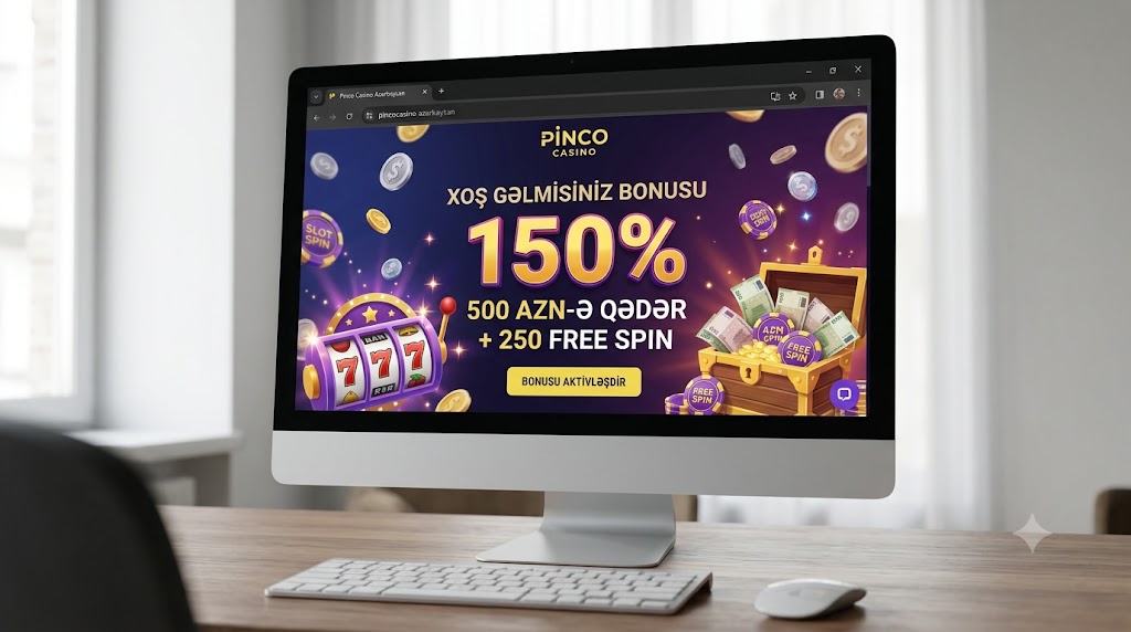 Pinco Casino lobbi interfeysi Azərbaycan oyunçuları üçün AZN balansı ilə